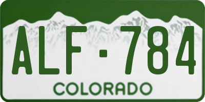 CO license plate ALF784