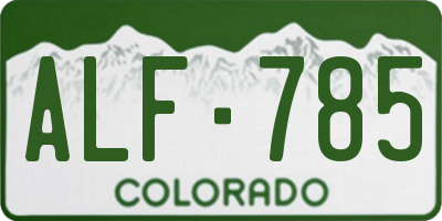 CO license plate ALF785