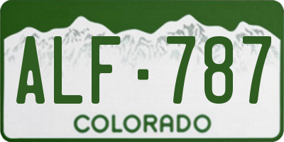 CO license plate ALF787