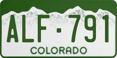 CO license plate ALF791