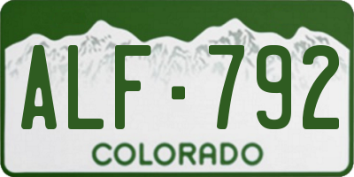 CO license plate ALF792
