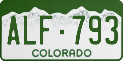 CO license plate ALF793
