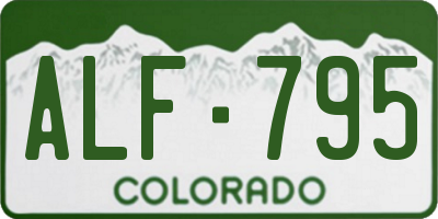 CO license plate ALF795