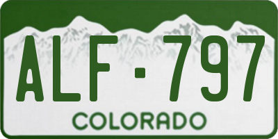 CO license plate ALF797