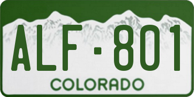 CO license plate ALF801