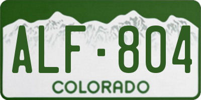 CO license plate ALF804