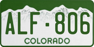 CO license plate ALF806