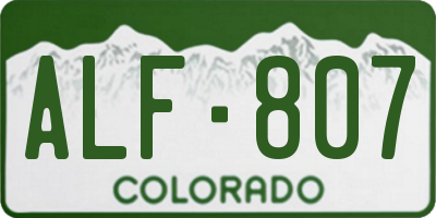 CO license plate ALF807