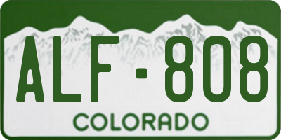 CO license plate ALF808