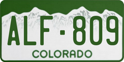 CO license plate ALF809