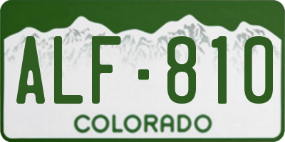 CO license plate ALF810