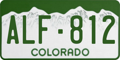 CO license plate ALF812