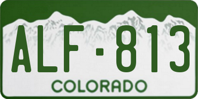 CO license plate ALF813