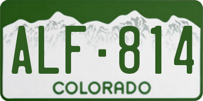 CO license plate ALF814