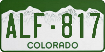 CO license plate ALF817