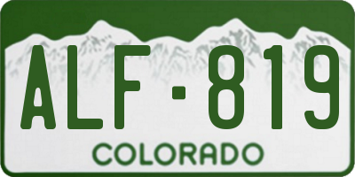 CO license plate ALF819