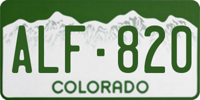 CO license plate ALF820