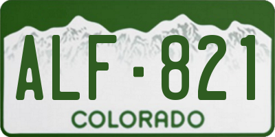 CO license plate ALF821