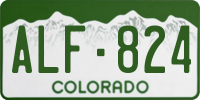 CO license plate ALF824