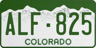 CO license plate ALF825