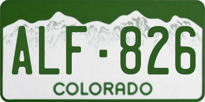 CO license plate ALF826