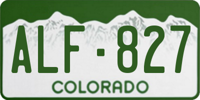 CO license plate ALF827