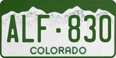 CO license plate ALF830