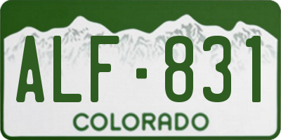 CO license plate ALF831