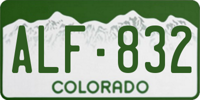 CO license plate ALF832