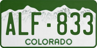 CO license plate ALF833