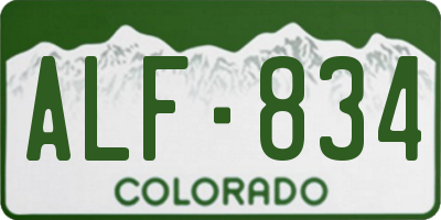 CO license plate ALF834