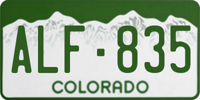 CO license plate ALF835