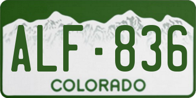 CO license plate ALF836