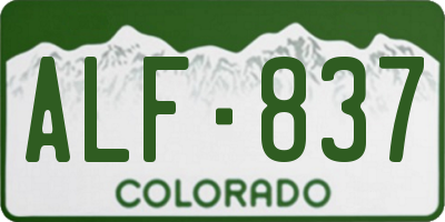 CO license plate ALF837