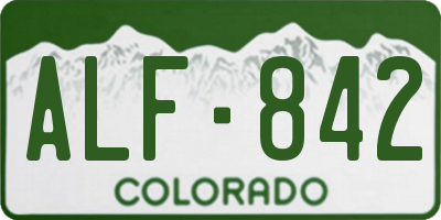 CO license plate ALF842