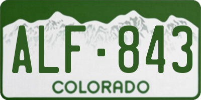 CO license plate ALF843