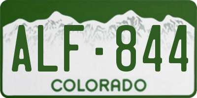 CO license plate ALF844