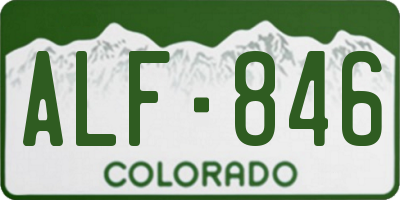 CO license plate ALF846