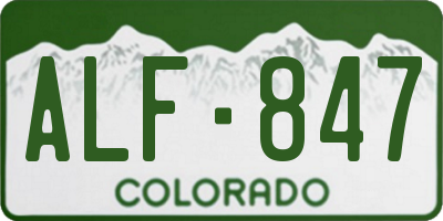 CO license plate ALF847