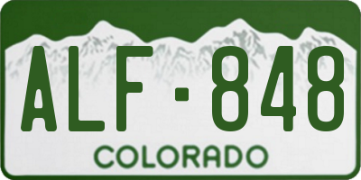 CO license plate ALF848