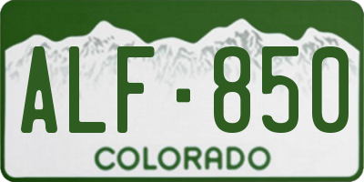 CO license plate ALF850