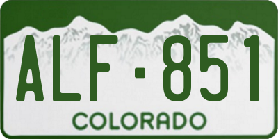 CO license plate ALF851