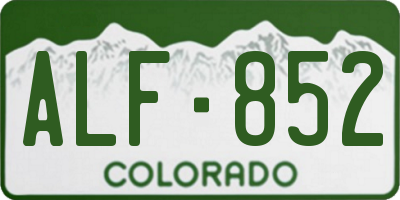 CO license plate ALF852