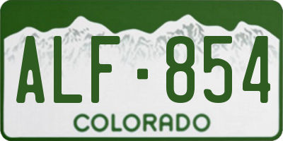 CO license plate ALF854