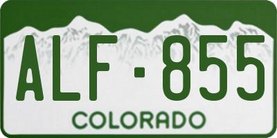 CO license plate ALF855