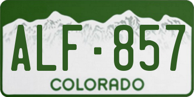 CO license plate ALF857