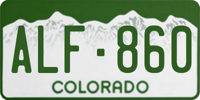 CO license plate ALF860