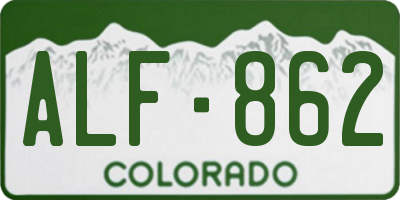 CO license plate ALF862