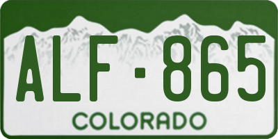 CO license plate ALF865