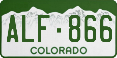 CO license plate ALF866